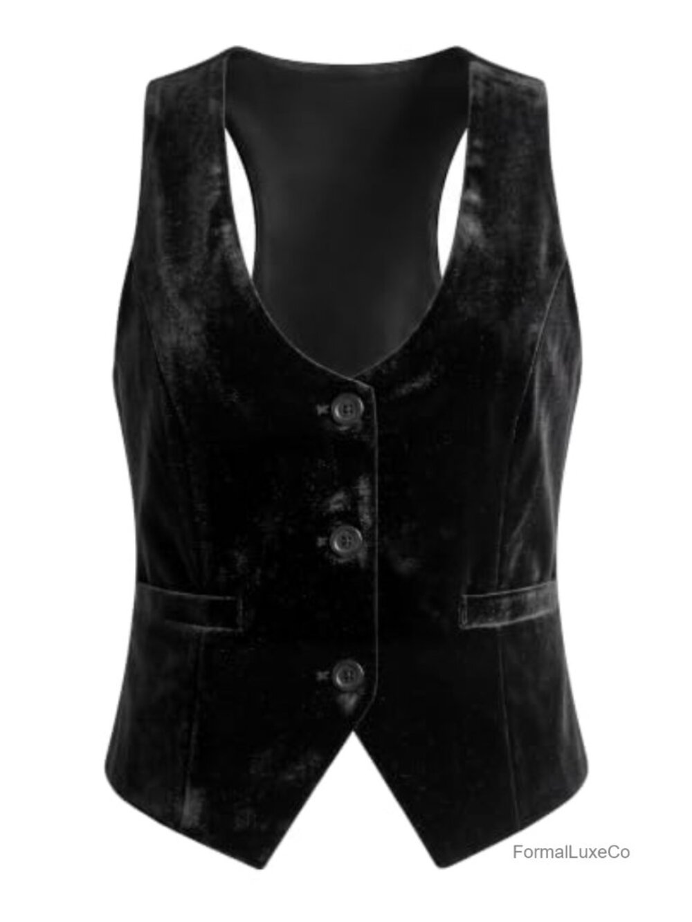 Sleeveless Double Breasted Suit Vest Waistcoat Racerback